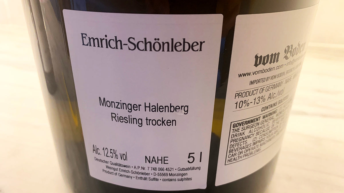 Emrich-Schönleber: &quot;Jeroboam&quot; auf Deutsch: signed 5.0L bottles